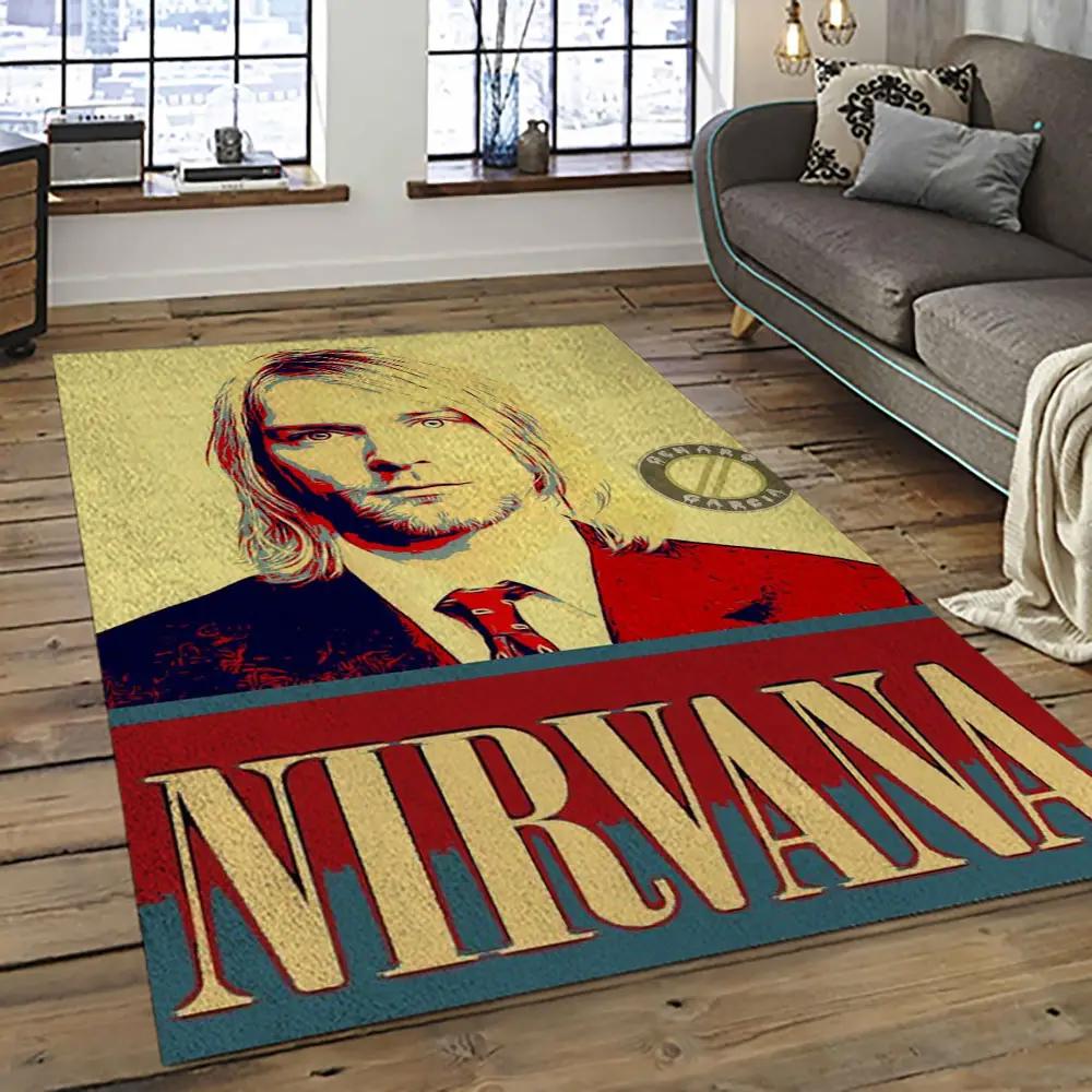 Nirvana rock band punk rock music retangle carpet area rug home decor best gift for fan and friends nv3 Rectangle Rug
