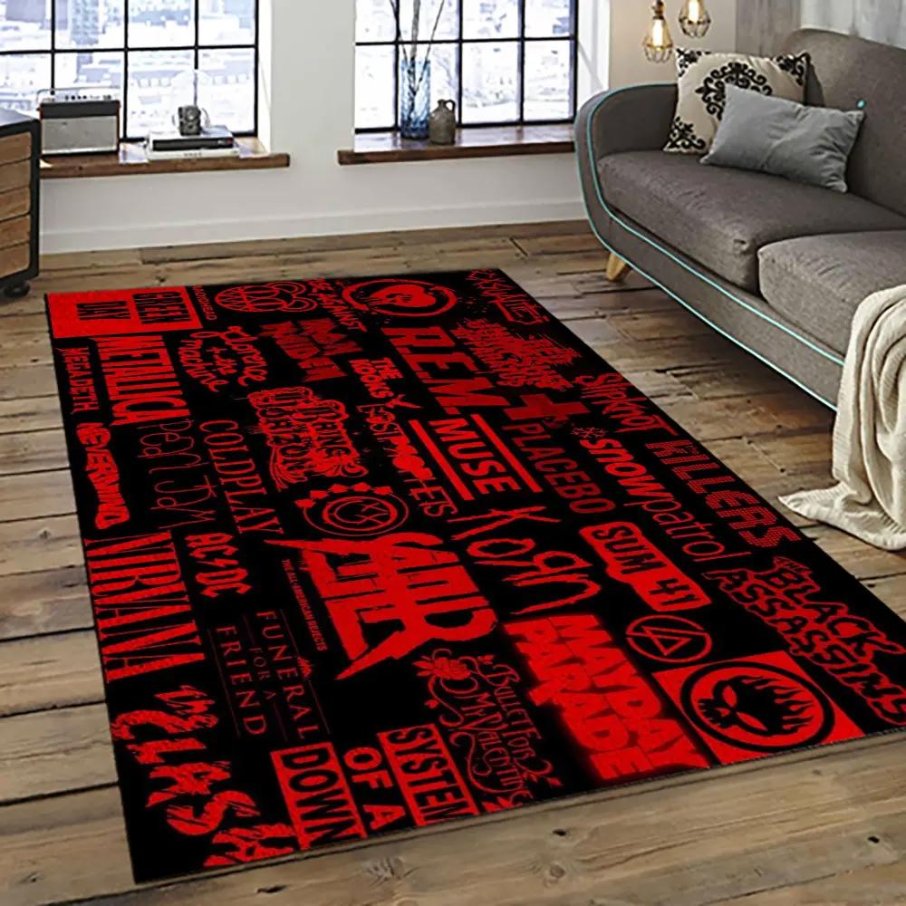 Nirvana rock band punk rock music retangle carpet area rug home decor best gift for fan and friends nv53 Rectangle Rug