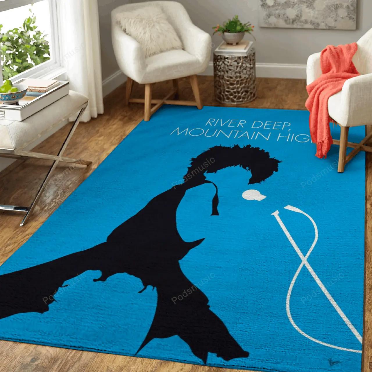 No019 my tina turner minimal music artwork minimal music artworks art for fans area rug living room carpet rug regtangle decor home decor Rectangle Rug