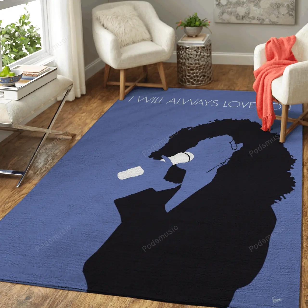 No108 my whitney houston minimal music artwork minimal music artworks art for fans area rug living room carpet Rectangle Rug