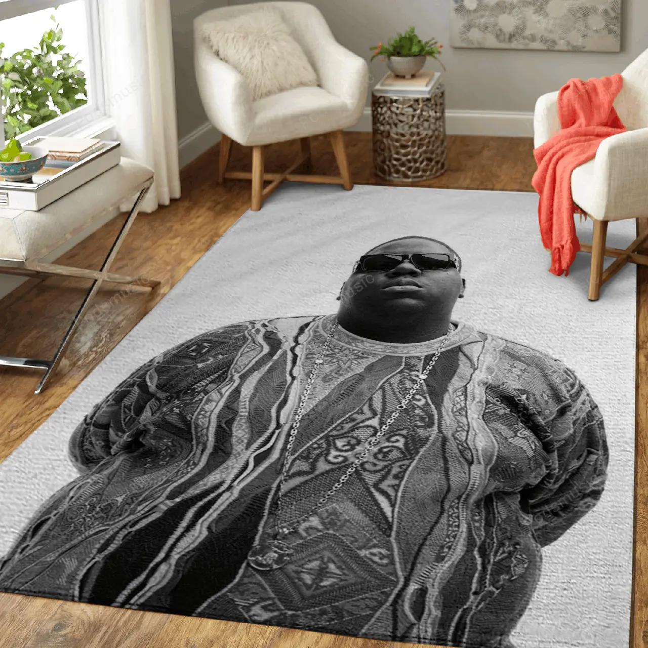 Notorious big wall print celebrities collection art for fans area rug living room carpet rug regtangle carpet floor decor home decor Rectangle Rug