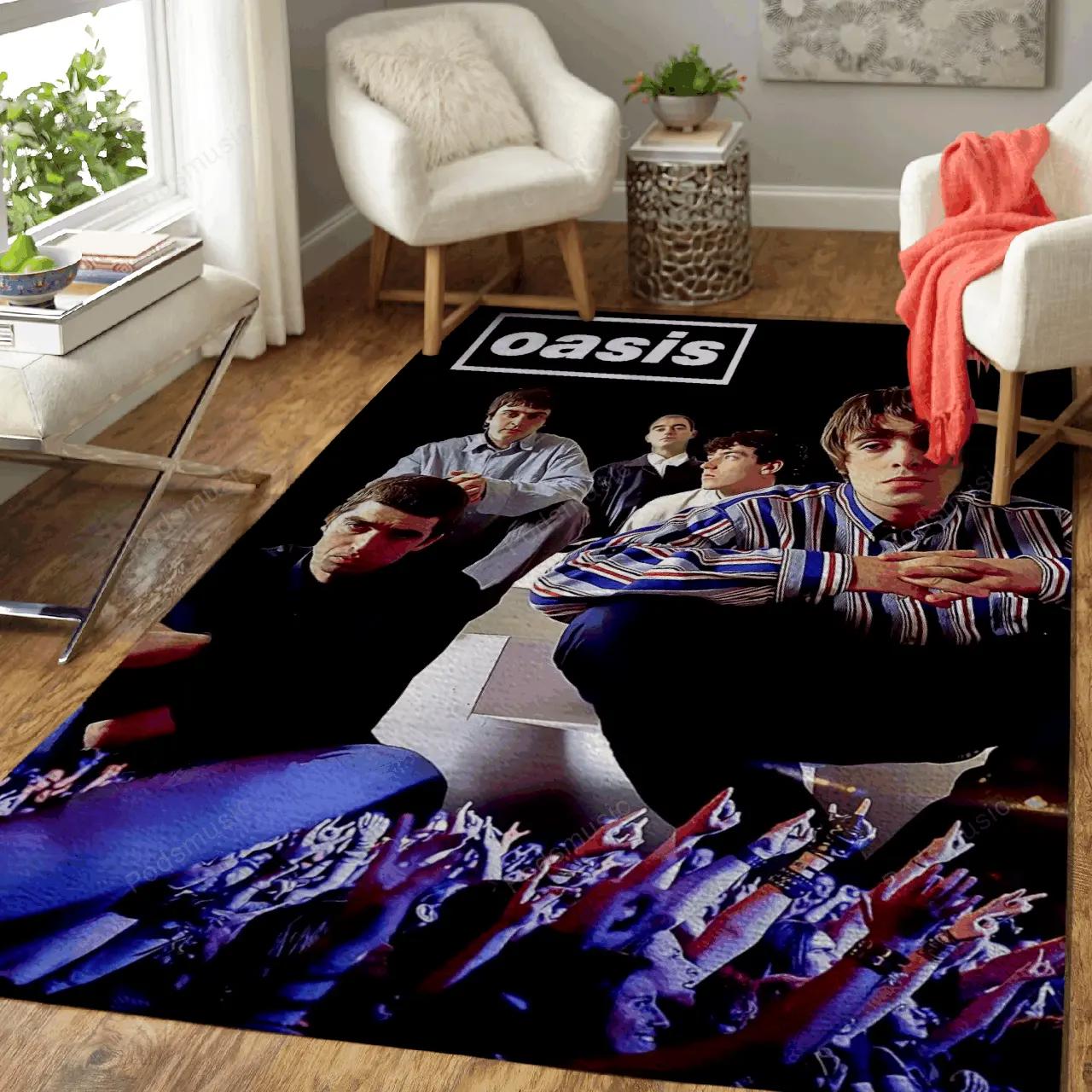 Oasis band music art for fans area rug living room carpet rug regtangle carpet floor decor home decor Rectangle Rug