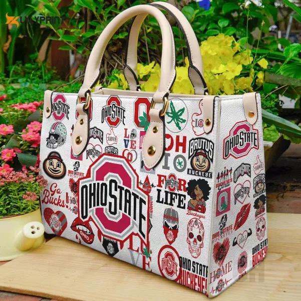 Ohio state buckeyes 1 leather handbag gift for women 4252 Women Leather Hand Bag