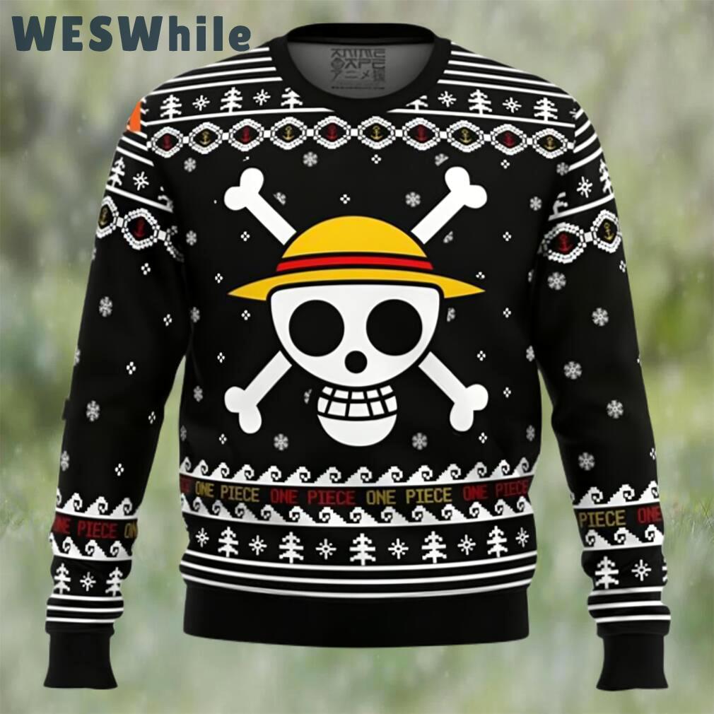 One piece straw hat pirates christmas ugly christmas sweater Christmas Ugly Sweater