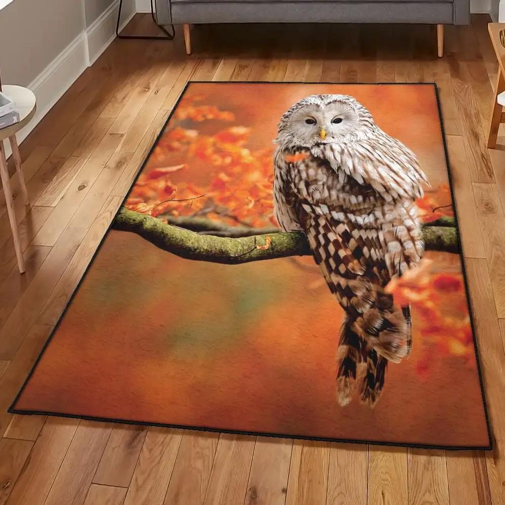 Owl art kitchen rugs, owl rug Rectangle Rug