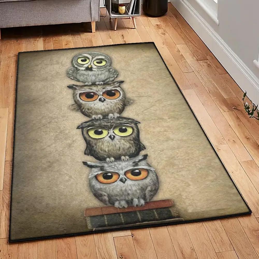 Owl indoor outdoor carpet, owl rug Rectangle Rug
