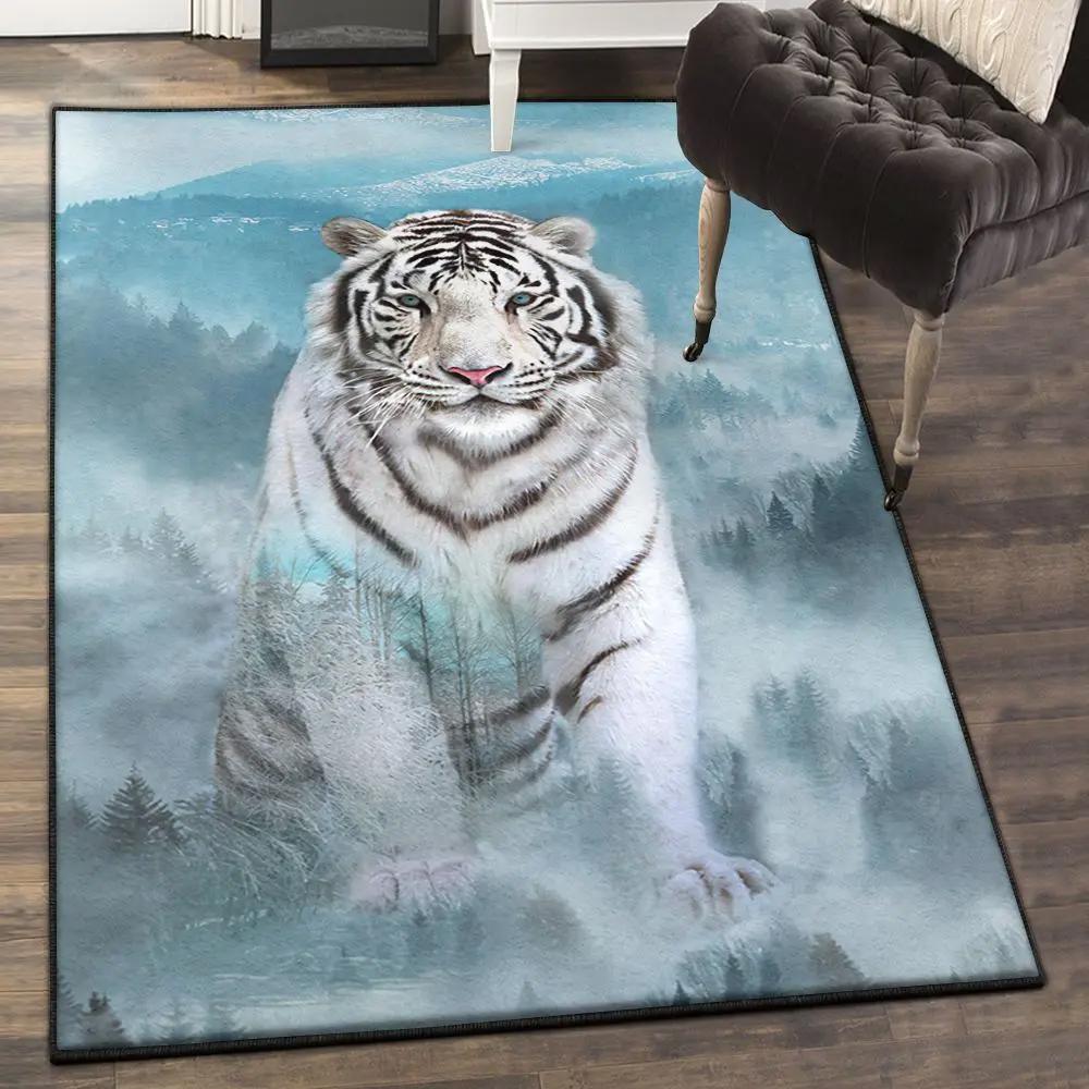 Panthera tigris cool rugs, white tiger rug Rectangle Rug