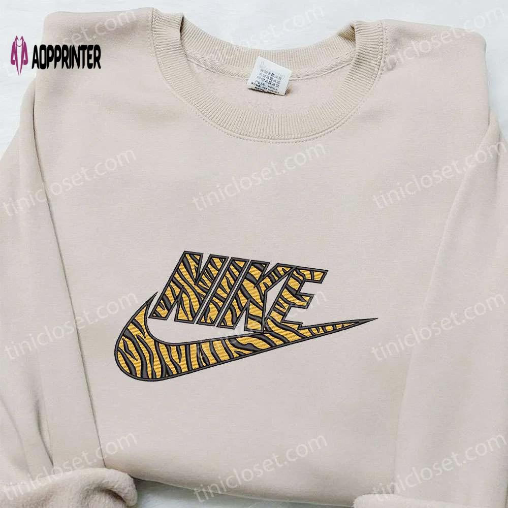 Pattern tigger x nike embroidered sweatshirt: best nike inspired hoodie perfect family gifts Embroidered Shirt