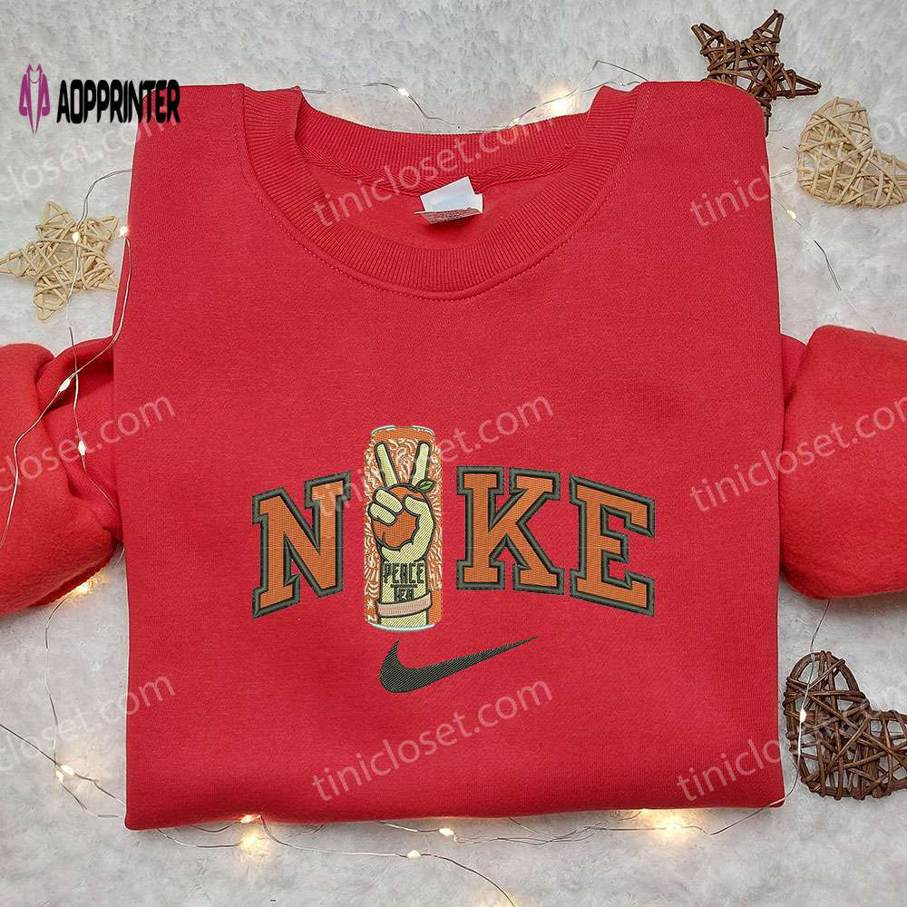 Peace tea x nike embroidered sweatshirt – refreshingly unique nike inspired shirt Embroidered Shirt