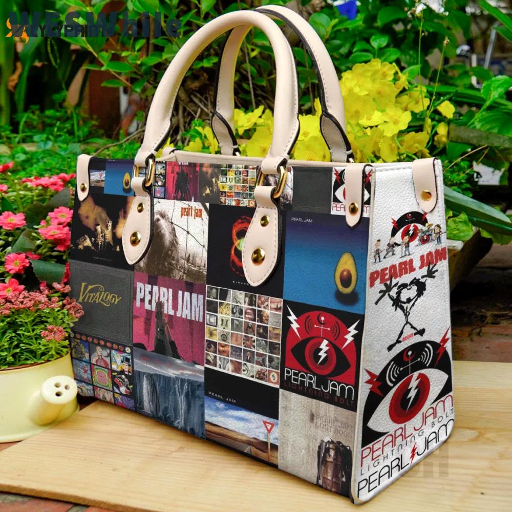 Pearl jam lover leather bag for women gift 1681 Women Leather Hand Bag