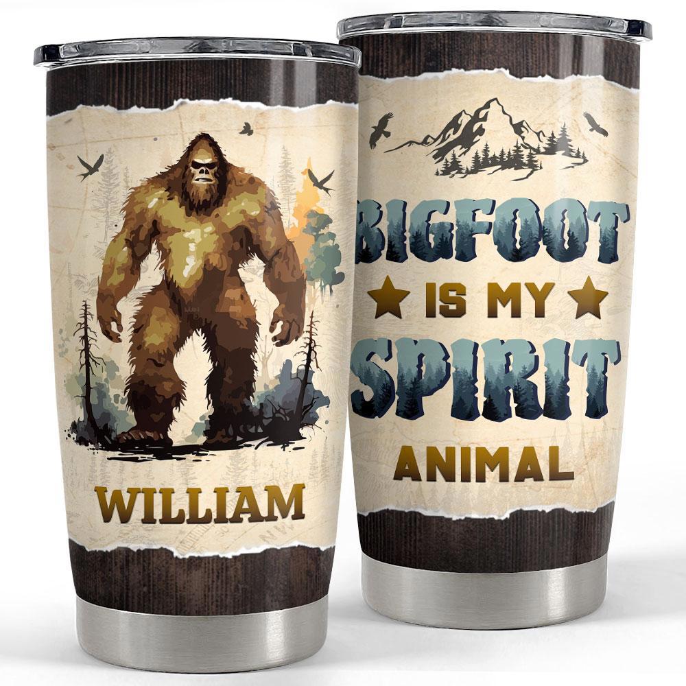 Personalized bigfoot tumbler sasquatch is my spirit animal Personalized Tumbler