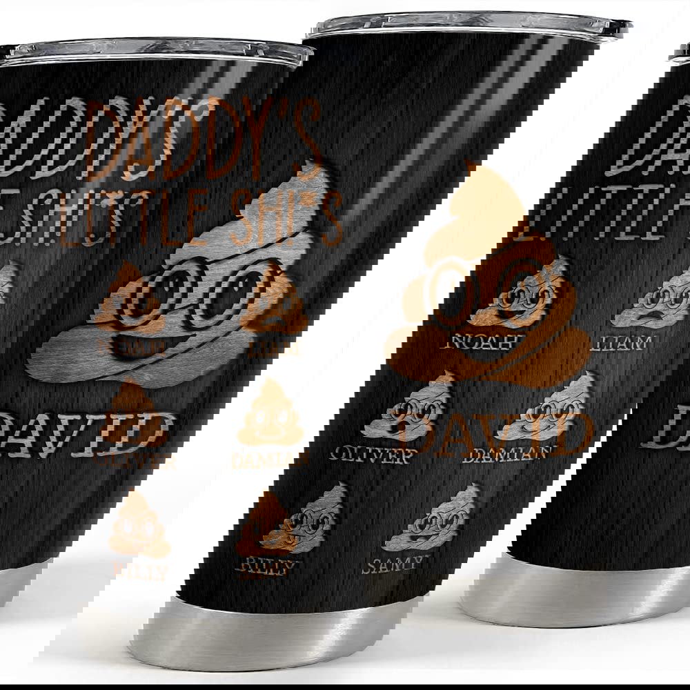 Personalized dad tumbler daddy little kids father day gift Personalized Tumbler