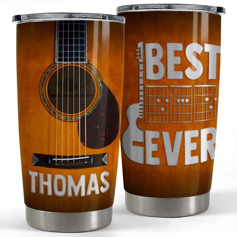Personalized dad tumbler guitar best dad ever father’s day best gift Personalized Tumbler