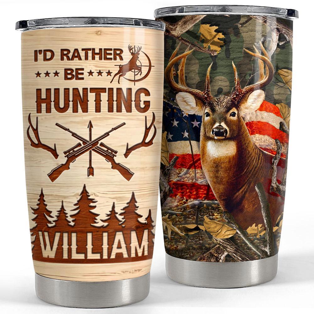Personalized deer tumbler hunting lover i’d rather be hunting Personalized Tumbler
