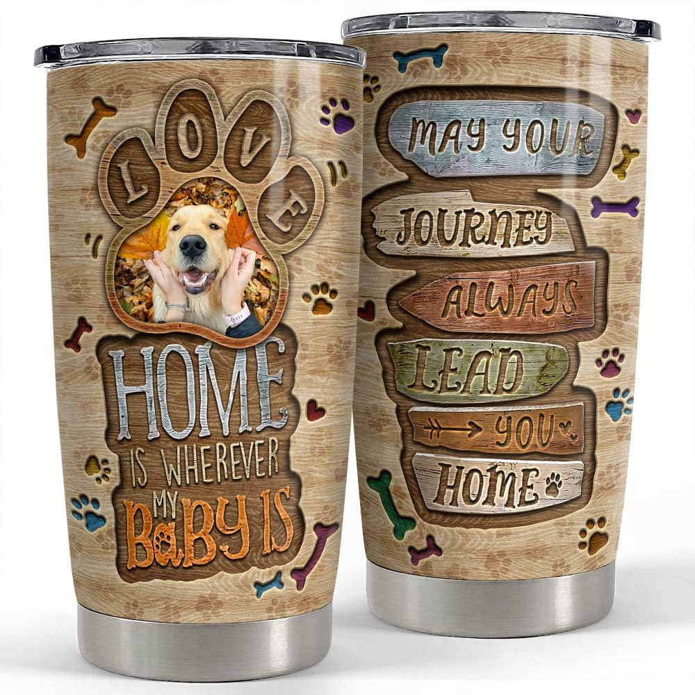 Personalized dog photo tumbler engraved drawing tumblers for lover Personalized Tumbler