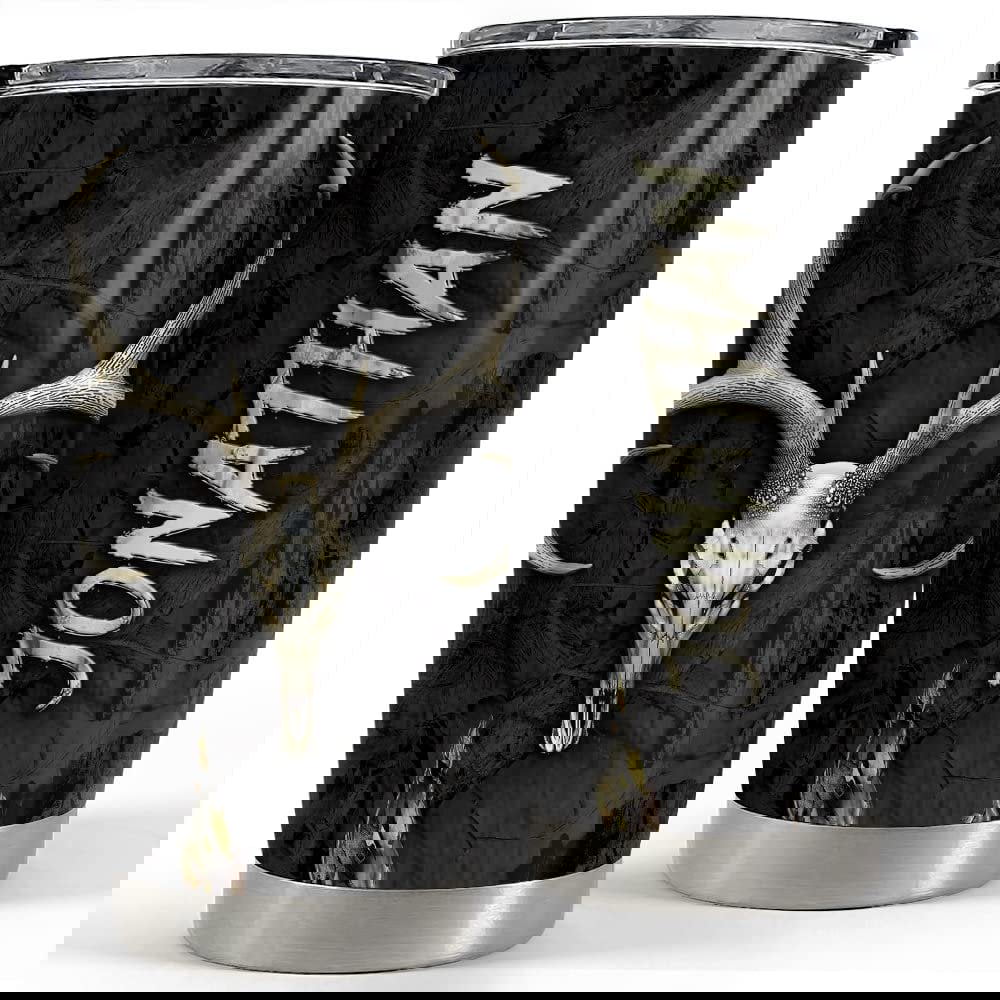 Personalized hunting tumbler deer skull camouflage for hunting lover Personalized Tumbler