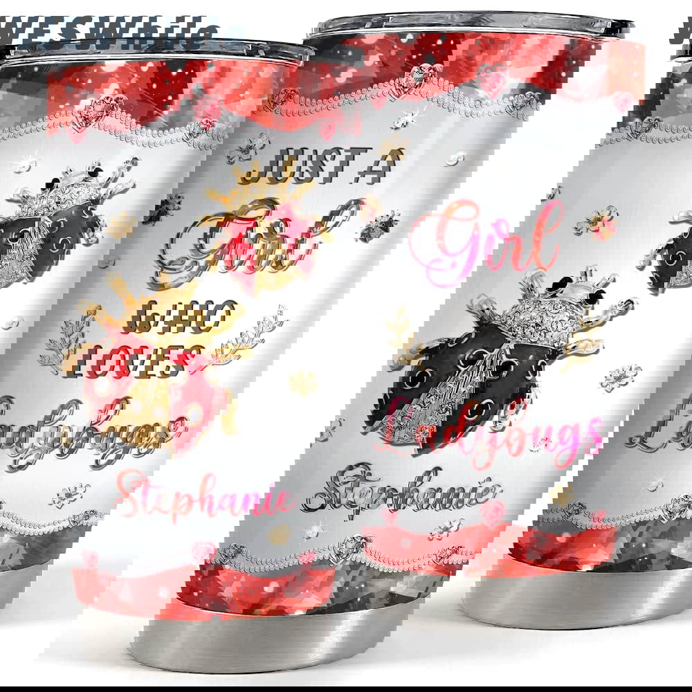 Personalized ladybug tumbler jewelry style ladybugs lover animal lover Personalized Tumbler
