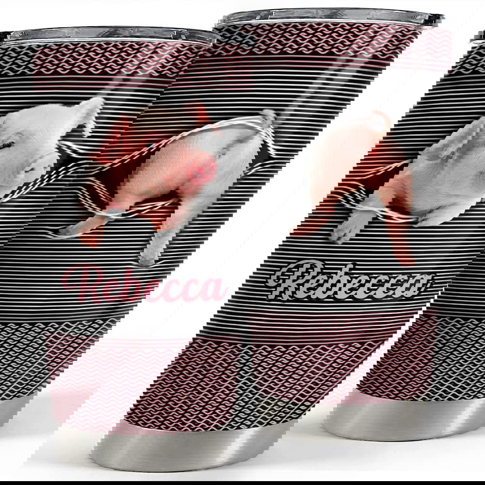 Personalized pig tumbler funny gift for friend for animal lover Personalized Tumbler