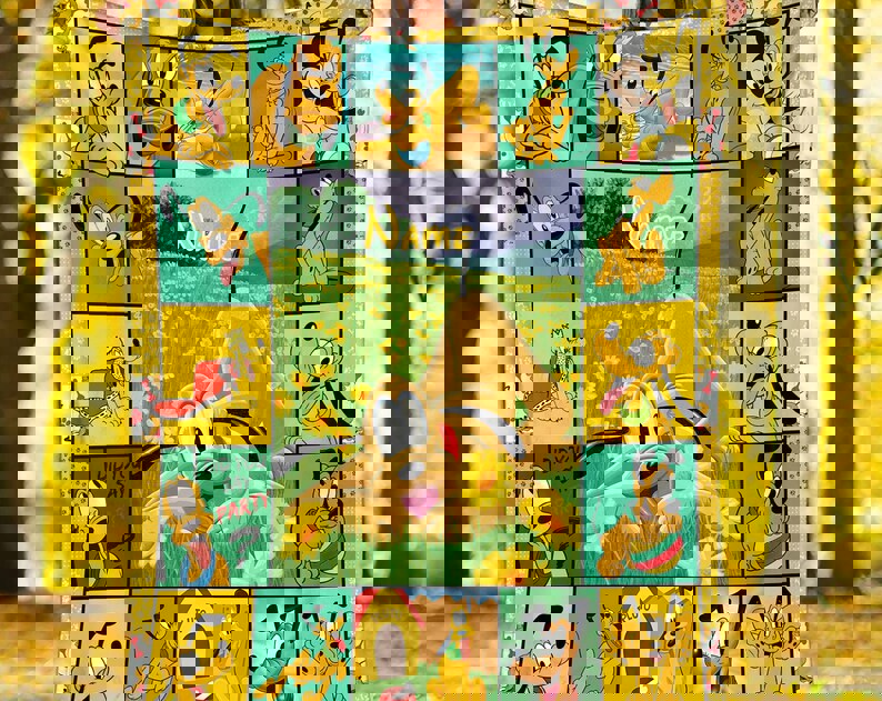 Personalized pluto blanket, pluto dog blanket quilt, mickey and pluto blanket, miceky fleece blanket, dog lover gift, birthday gifts Quilt Blanket