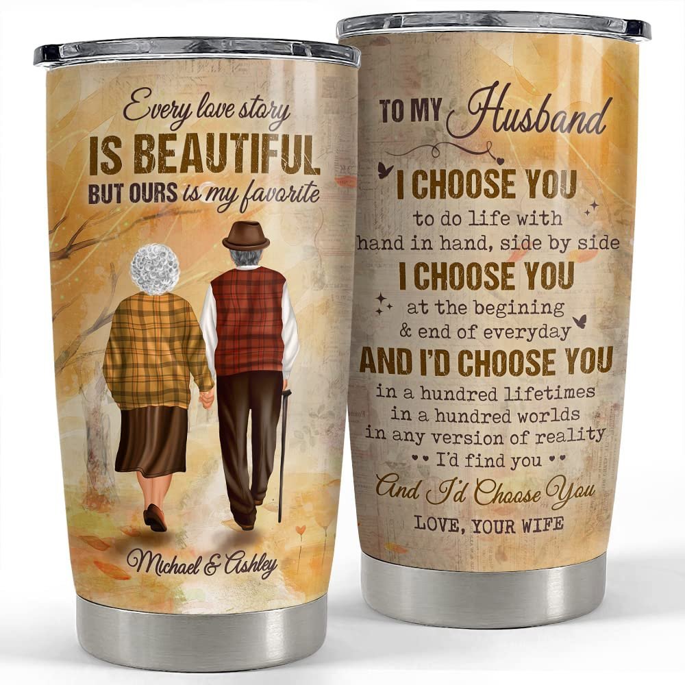 Personalized to my husband tumbler our love story gift from wife Personalized Tumbler