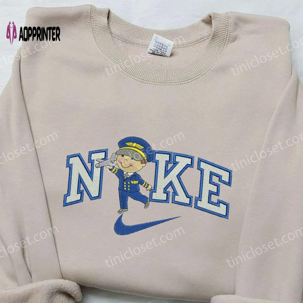 Pilot x nike embroidered sweatshirt: transportation & nike inspired shirt Embroidered Shirt