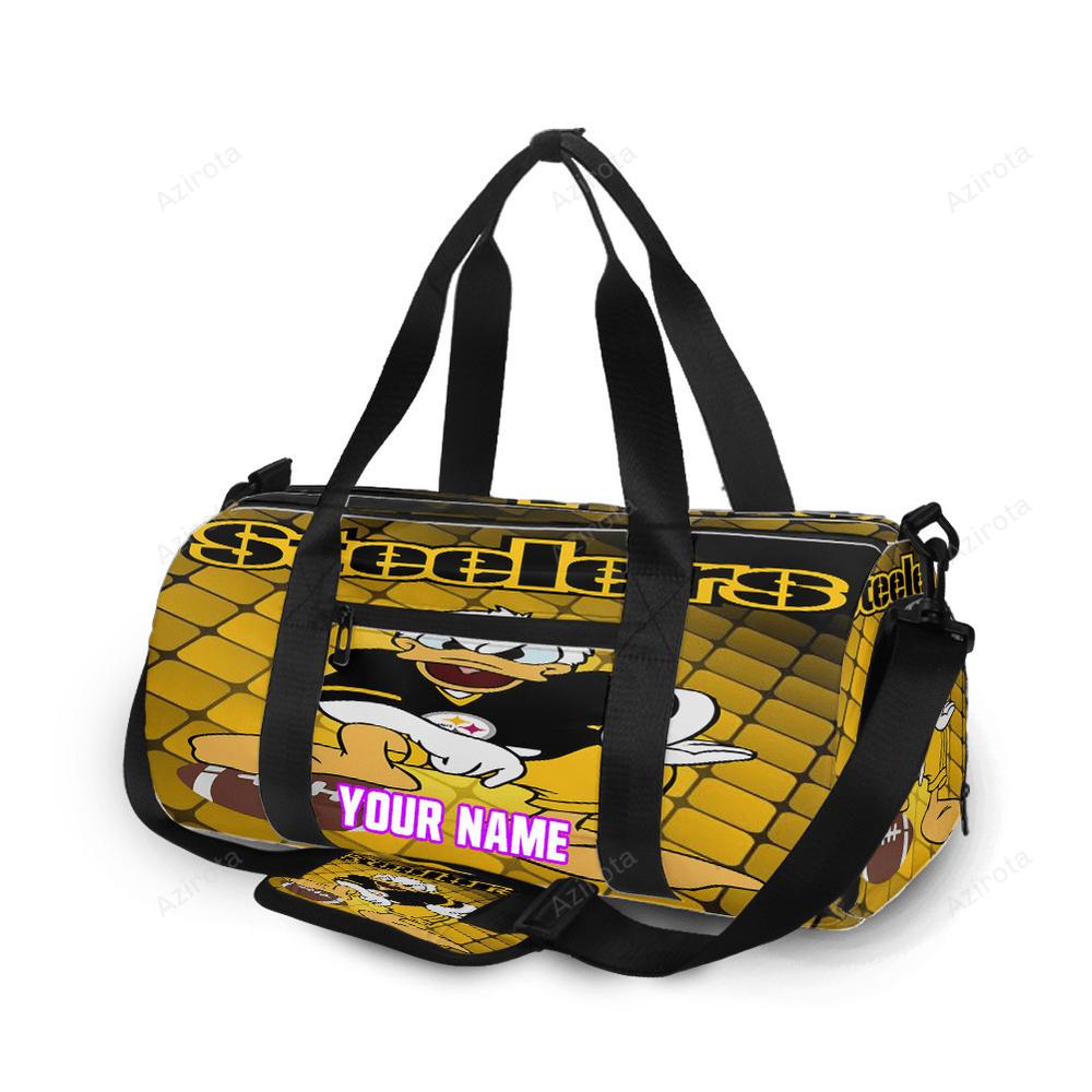 Pittsburgh steelers donald duck personalized name travel bag gym bag 1694 Travel Bag