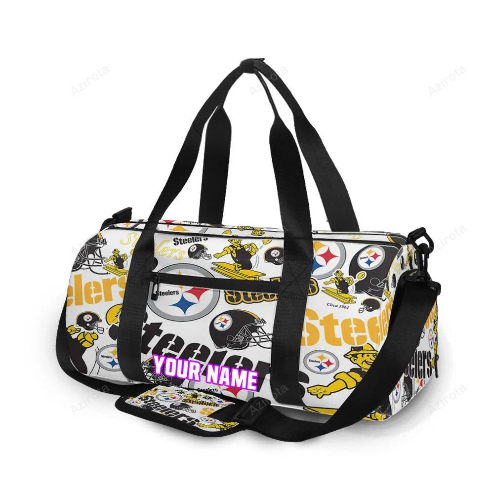 Pittsburgh steelers man emblem seamless personalized name travel bag gym bag 858 Travel Bag