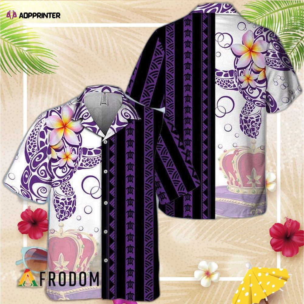 Polynesian blend ocean turtle crown royal hawaiian shirt for men women Hawaii Shirt