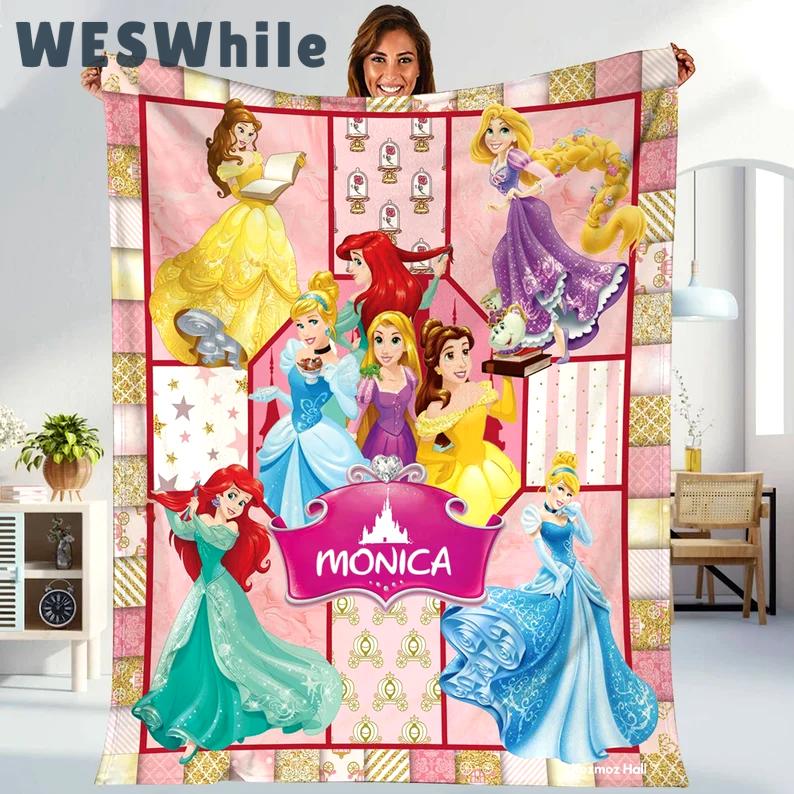 Princess blanket princesses fleece blanket fairy tale princess themed party movie quilt christmas gifts Quilt Blanket