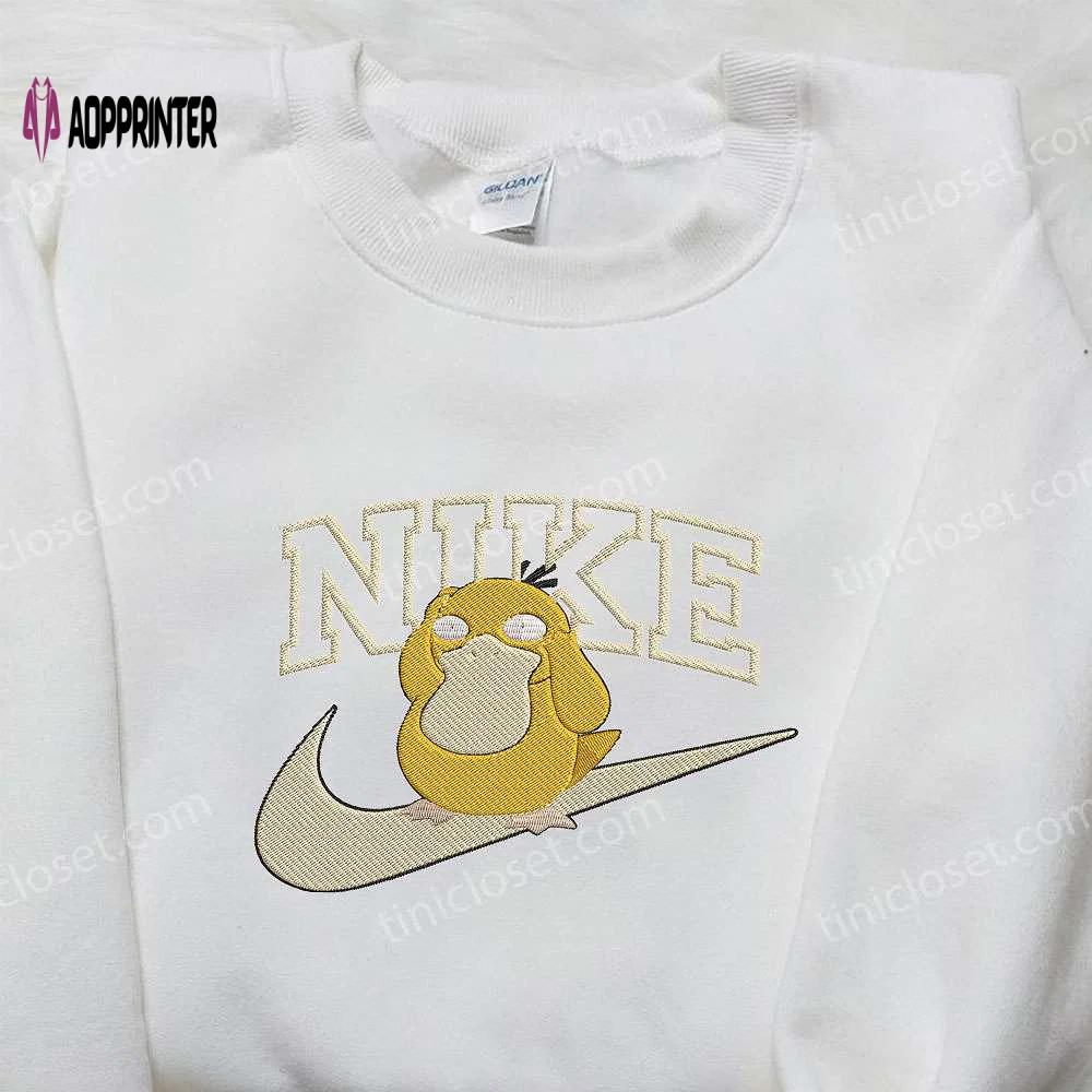 Psyduck x nike embroidered shirt – pokemon & nike inspired unique design Embroidered Shirt