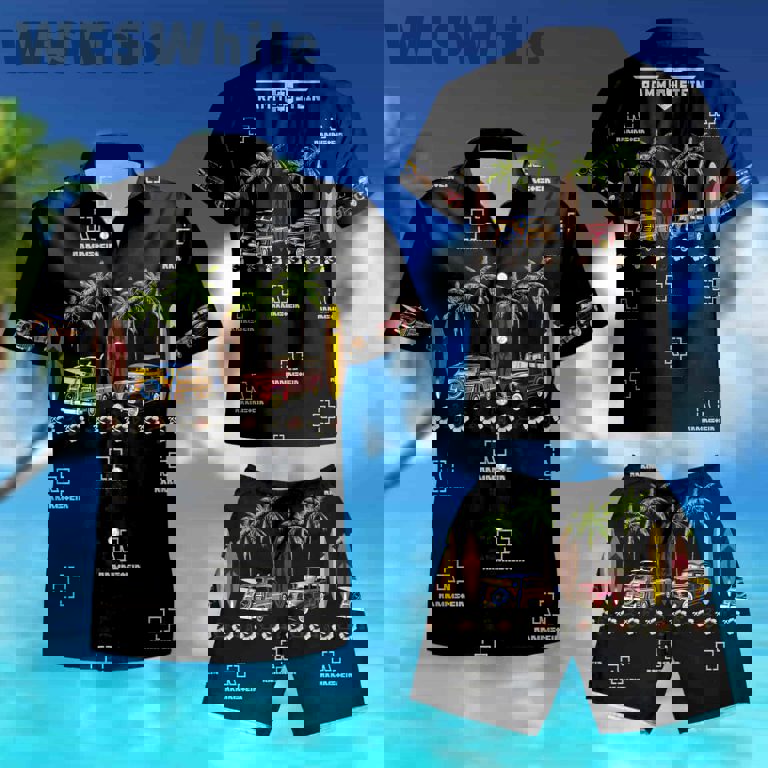 Rammstein beach full printing hawaiian shirt Hawaii Shirt Shorts & Flip Flops