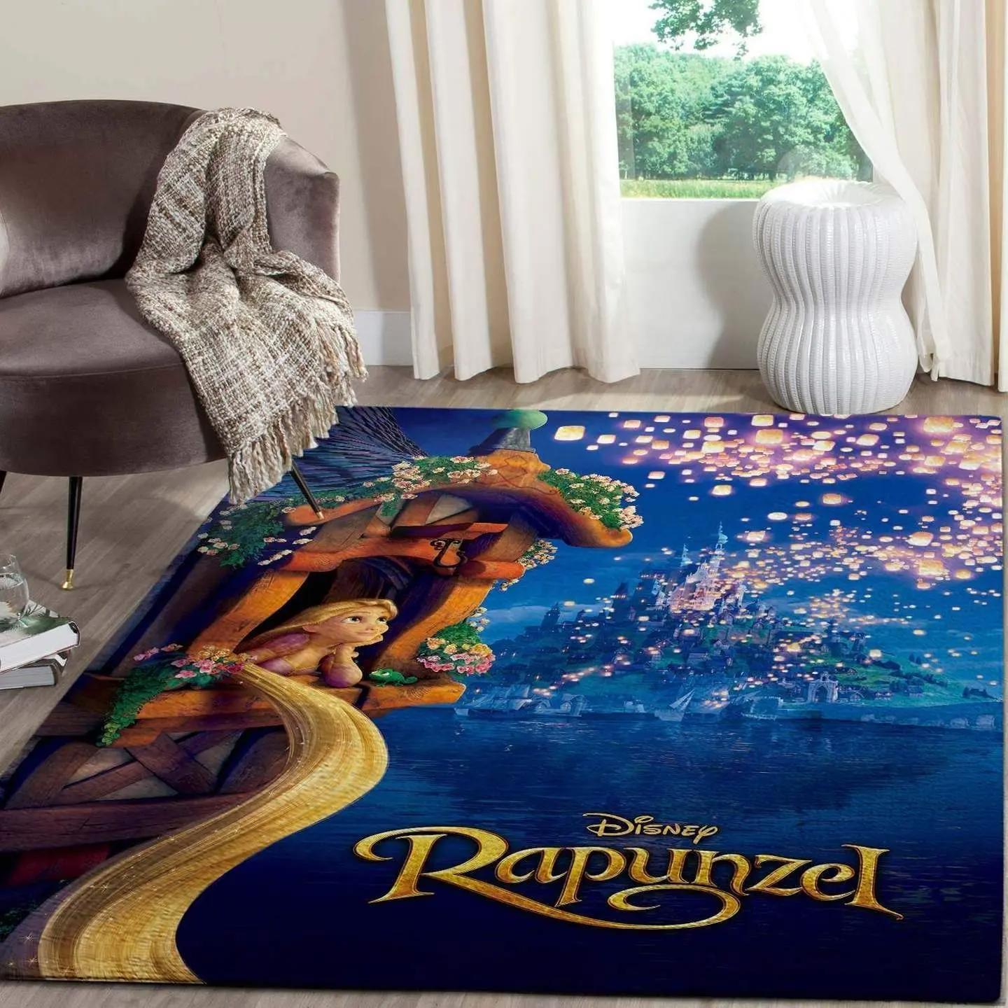 Rapunzel tangled rug disney rug rug regtangle carpet floor decor home decor Rectangle Rug