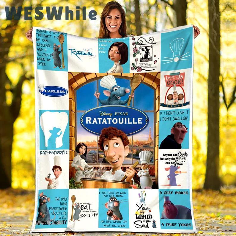 Ratatouille fleece blanket, ratatouille mouse blanket, alfredo linguini colette tatou, birthday gifts for kids, christmas gifts Quilt Blanket