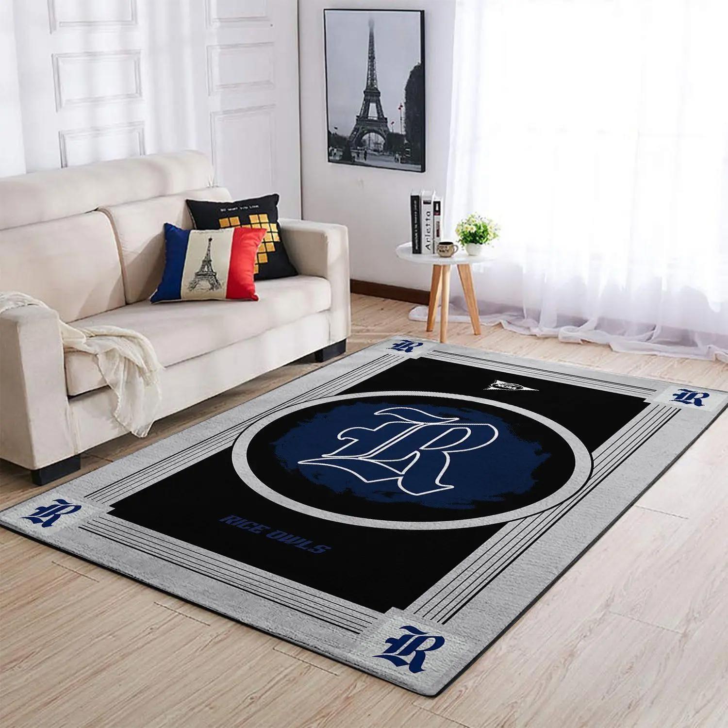 Rice owls area rugs ncaa football basketball living room carpet 20030352 2 Rectangle Rug