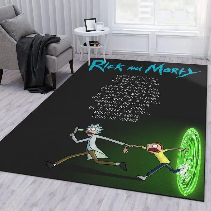 Rick and morty 53 area rug living room and bed room rug rug regtangle carpet floor decor home decor Rectangle Rug