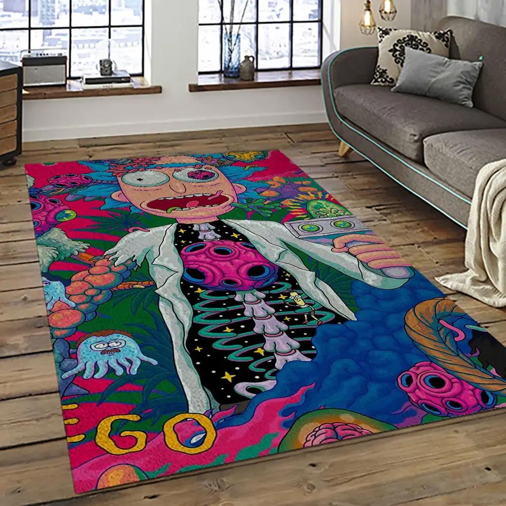 Rick and morty cartoon tv show retangle carpet area rug home decor best gift for family rm7 Rectangle Rug