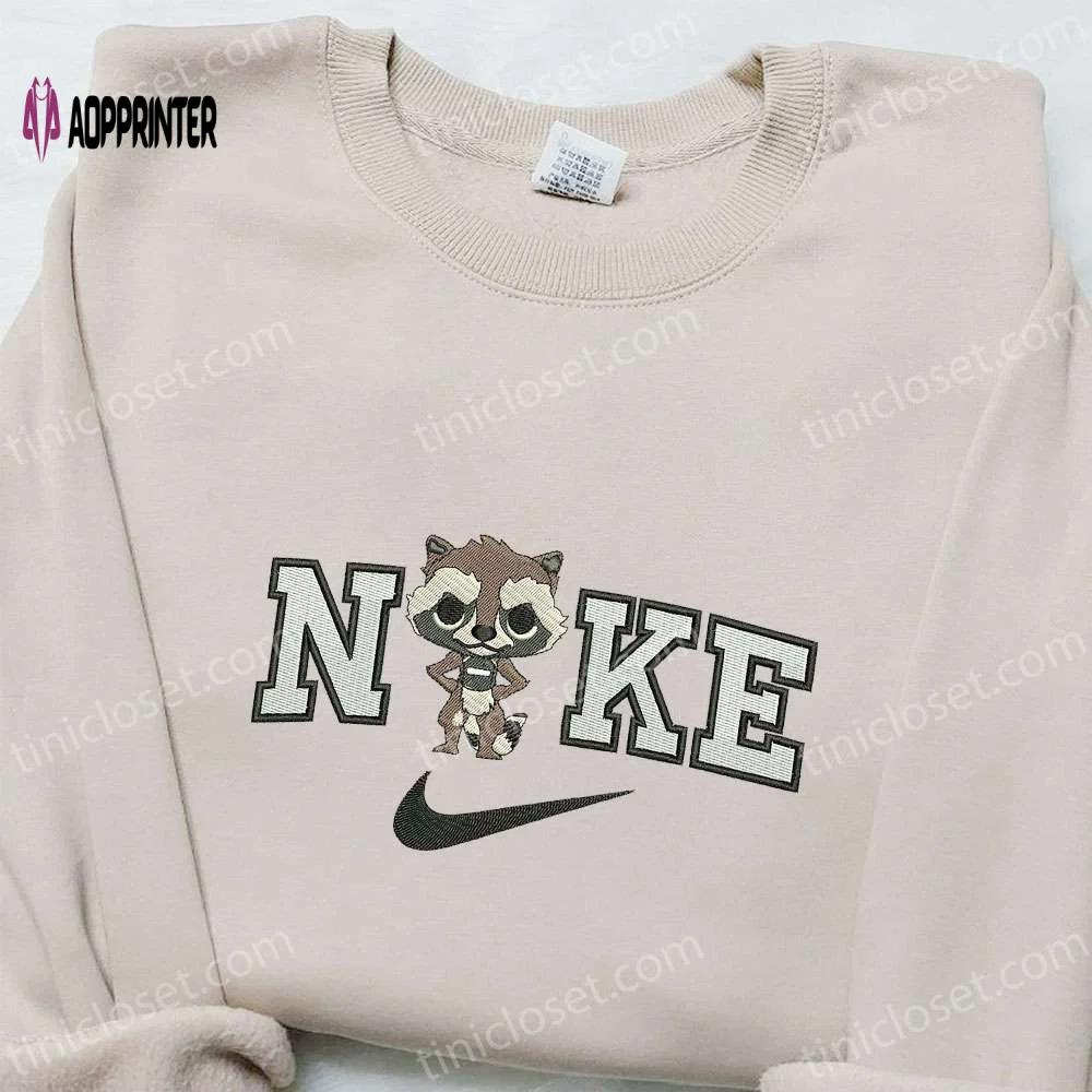 Rocket racoon x nike movie embroidered sweatshirt marvel universe custom hoodie Embroidered Shirt