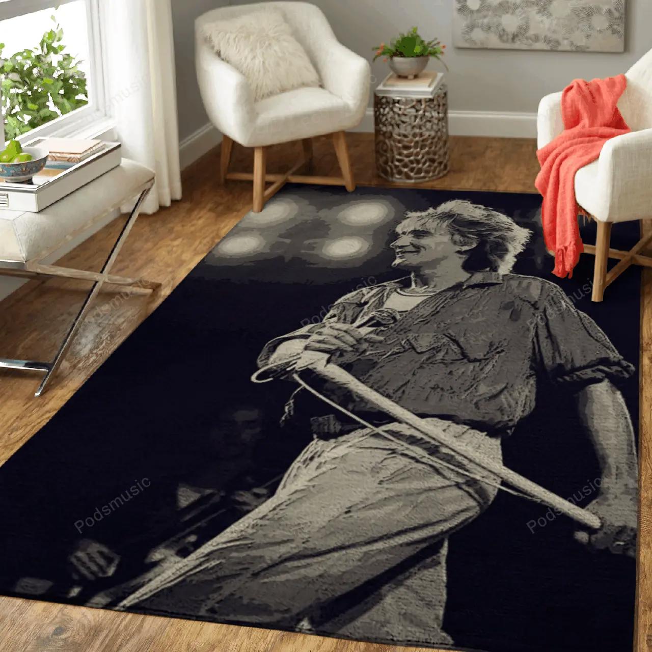 Rod stewart 21 music artist art for fans area rug living room carpet rug regtangle carpet floor decor home decor Rectangle Rug