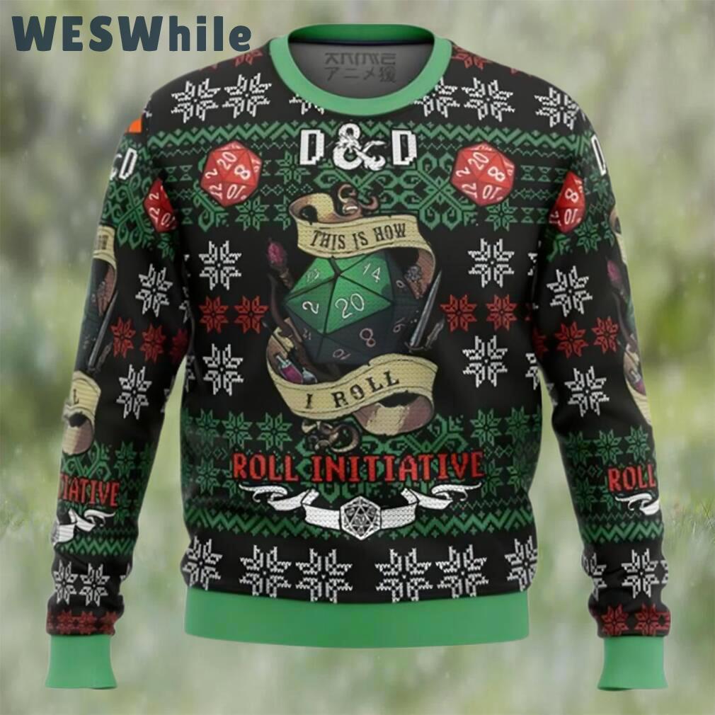 Roll initiative dungeons & dragons ugly christmas sweater Christmas Ugly Sweater