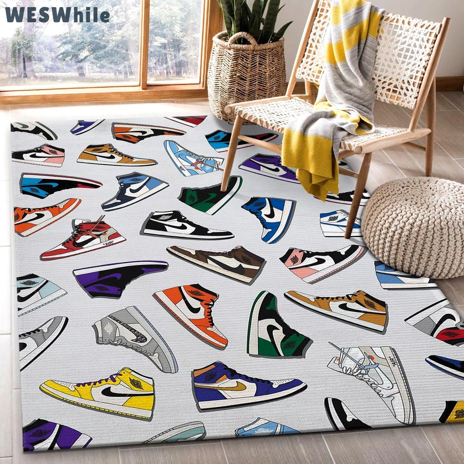 Rugs in living room and bedroom - Assorted jordan 1s rug bedroom rug floor decor home decorations Rectangle Rug