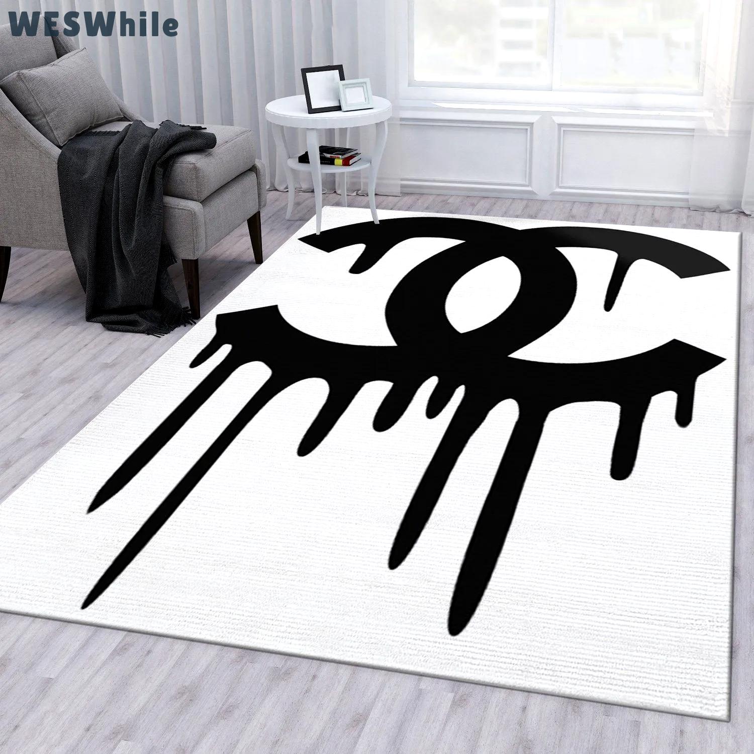 Rugs in living room and bedroom - Chanel area rug for christmas fashion brand rug carpet bedroom rug floor decor floor mats keep warm in winter Rectangle Rug