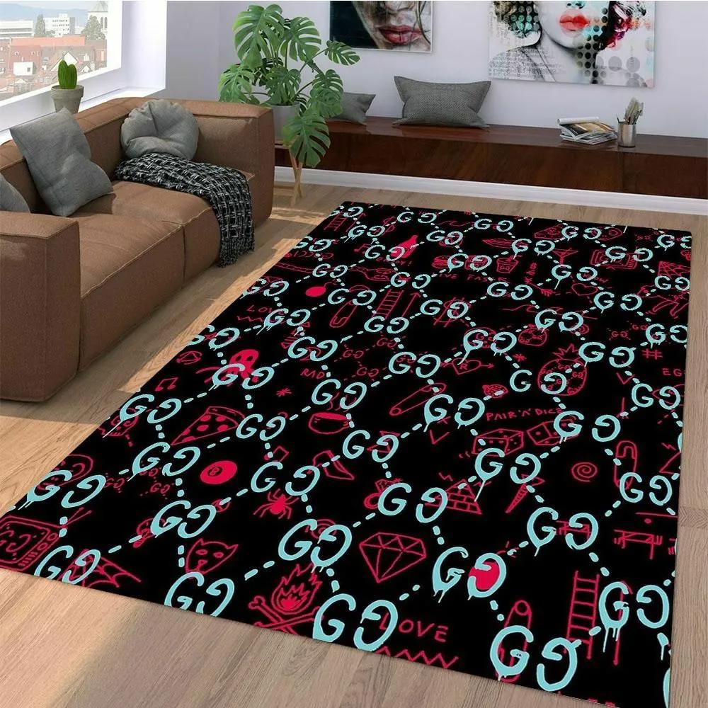 Rugs in living room and bedroom - Gucci multicolor luxury area rug for living room bedroom carpet home decorations mat type 1 Rectangle Rug