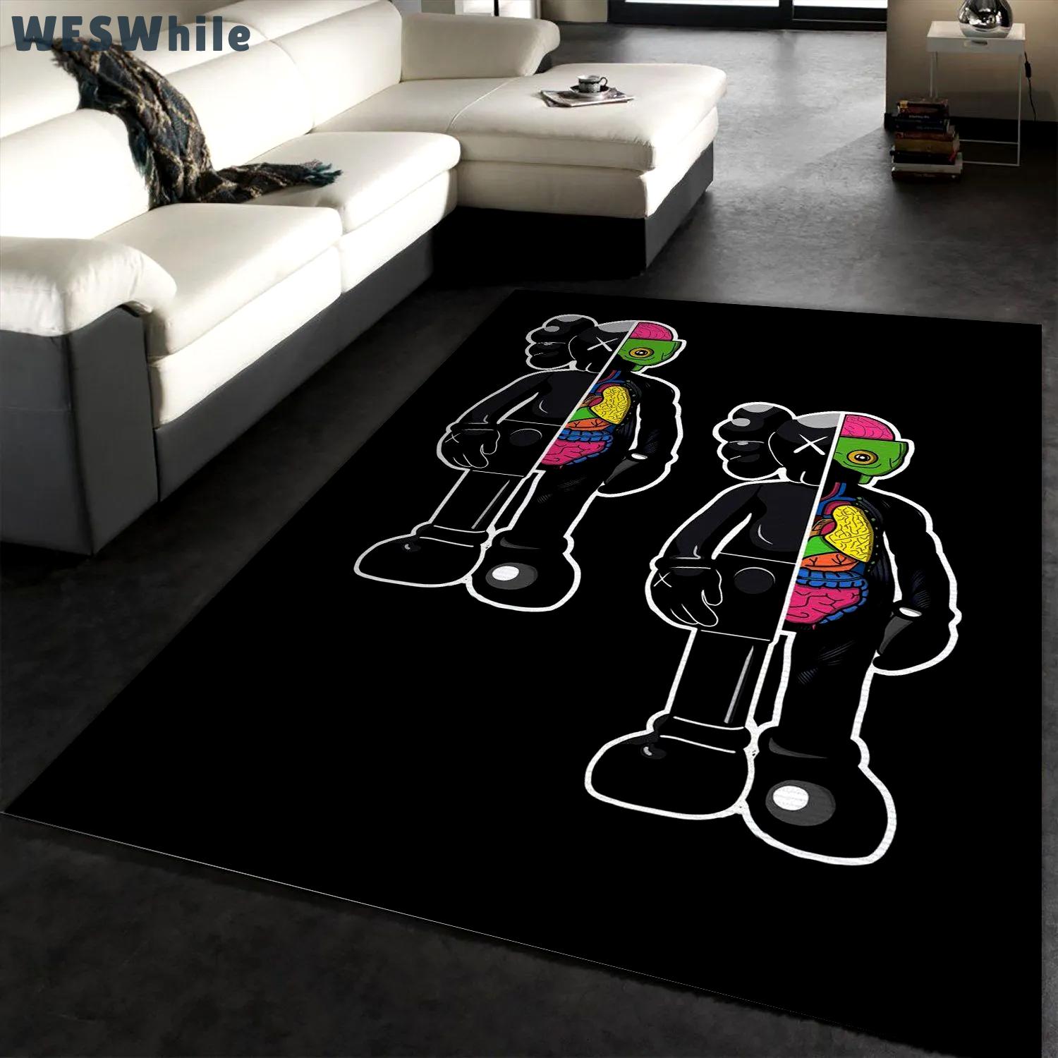 Rugs in living room and bedroom - Kaws rectangle rug living room rug floor decor home decorations Rectangle Rug