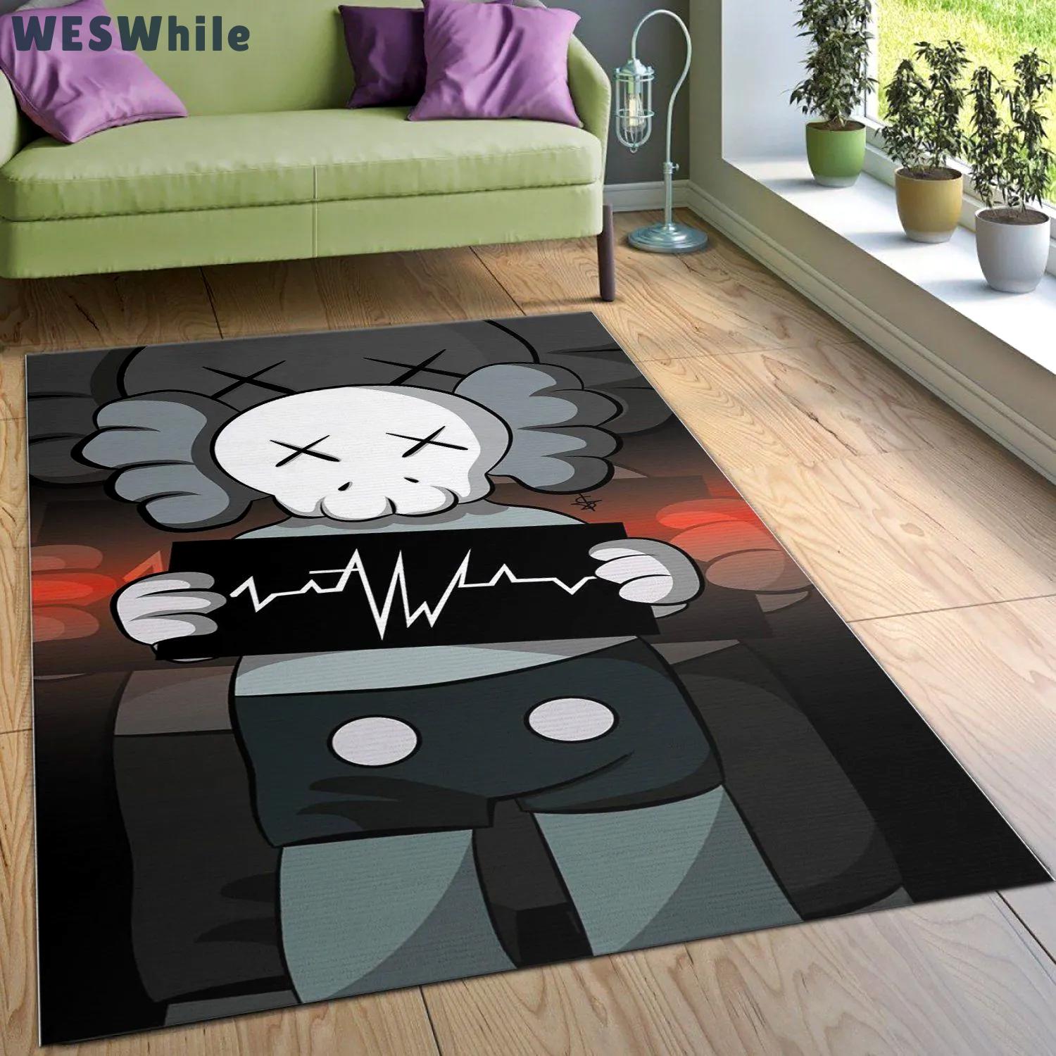 Rugs in living room and bedroom - Kaws ver3 fashion brand area rug for christmas living room rug carpet floor decor floor mats keep warm in winter Rectangle Rug