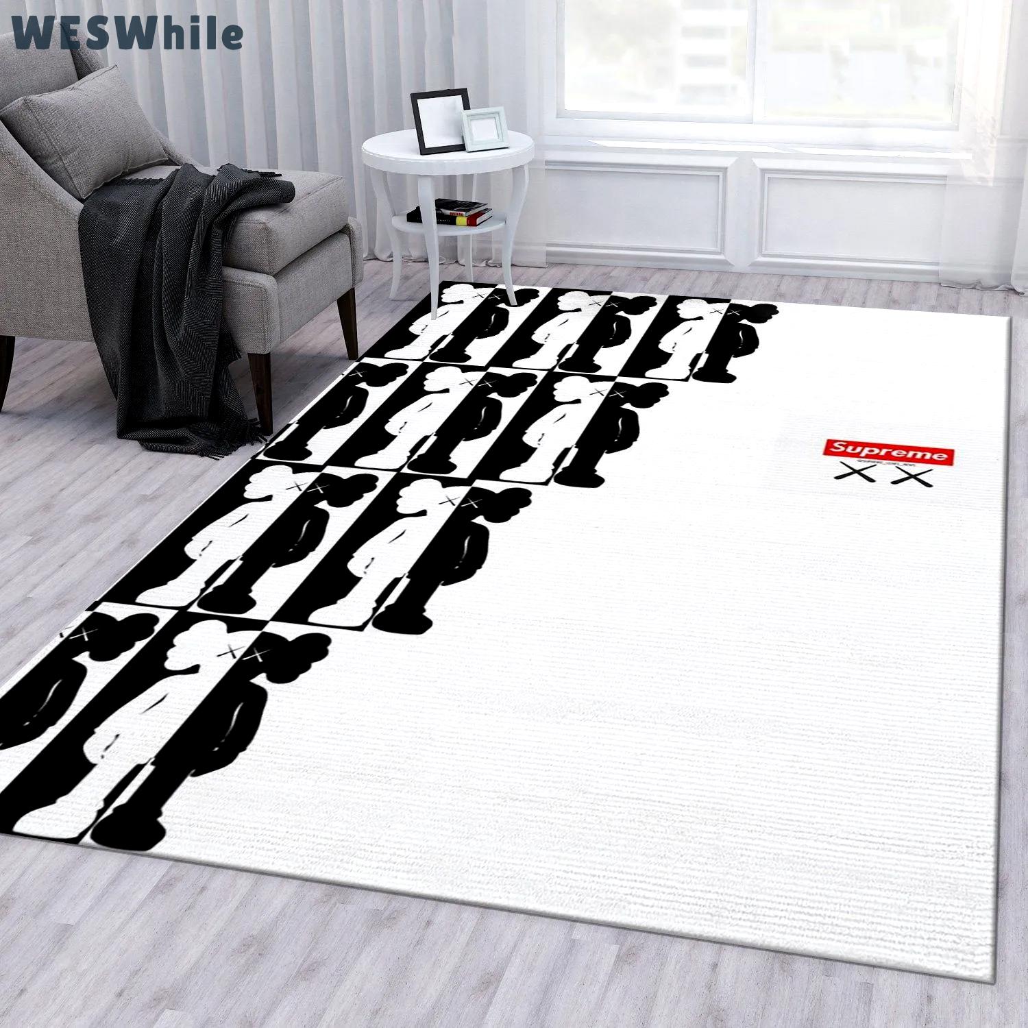 Rugs in living room and bedroom - Kaws ver5 fashion brand area rug bedroom rug carpet floor mats keep warm in winter Rectangle Rug