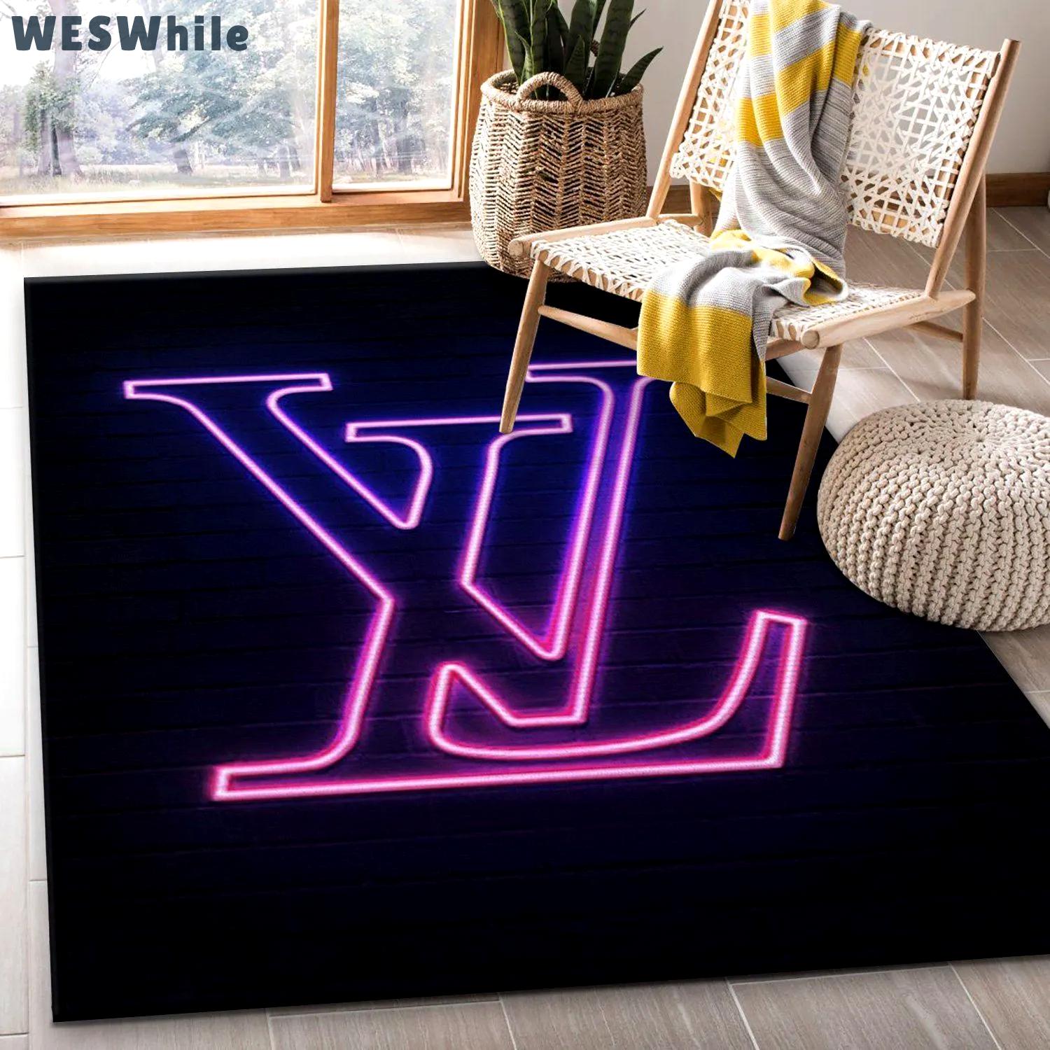 Rugs in living room and bedroom - Louis vuitton neon rectangle rug living room rug christmas gift us decor Rectangle Rug