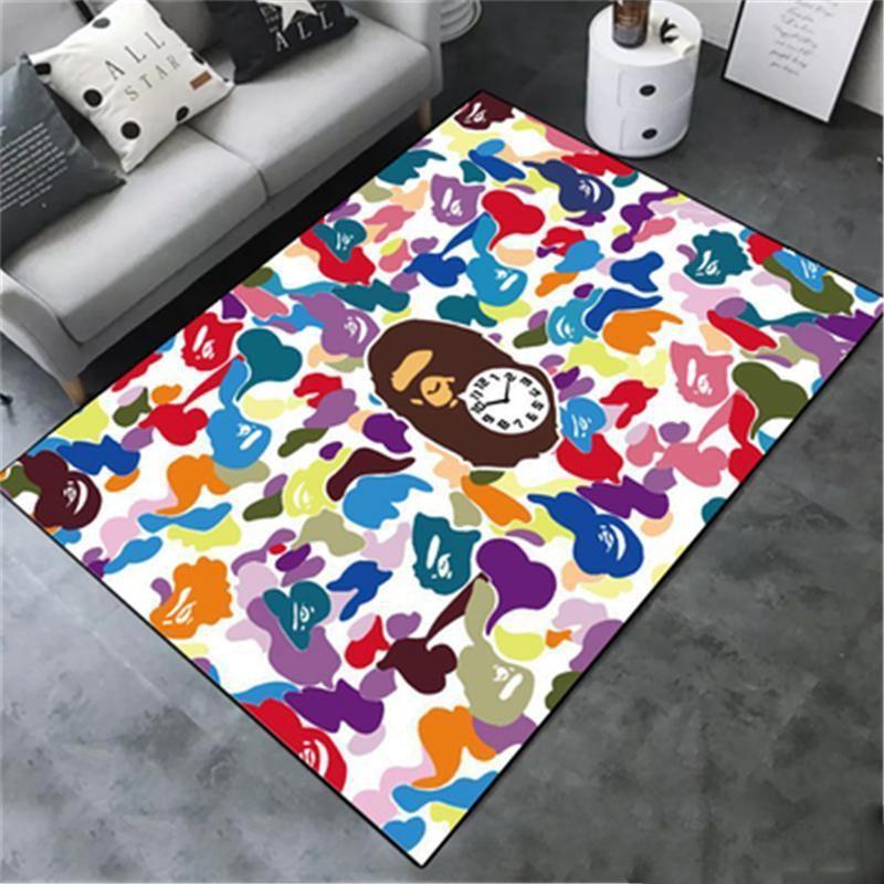 Rugs in living room and bedroom bape area rug hypebeast carpet luxurious fashion brand logo living room rugs rug regtangle carpet floor decor home decor v1400 Rectangle Rug