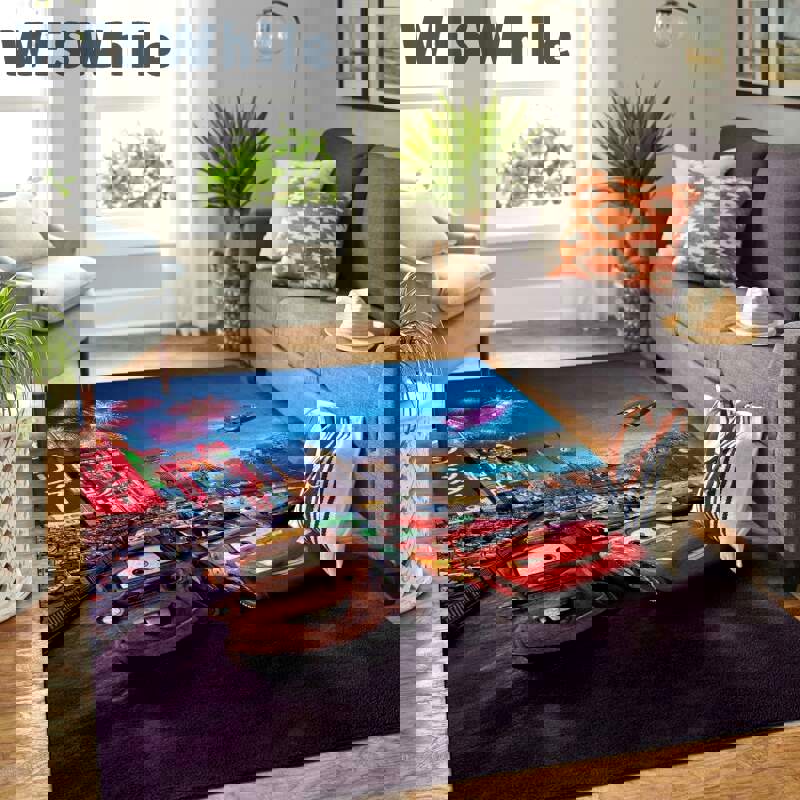 Rugs in living room and bedroom cars-disney movie Rectangle Rug