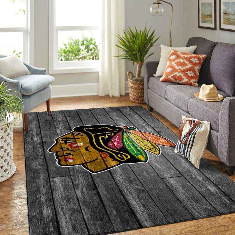 Rugs in living room and bedroom chicago blackhawks Rectangle Rug