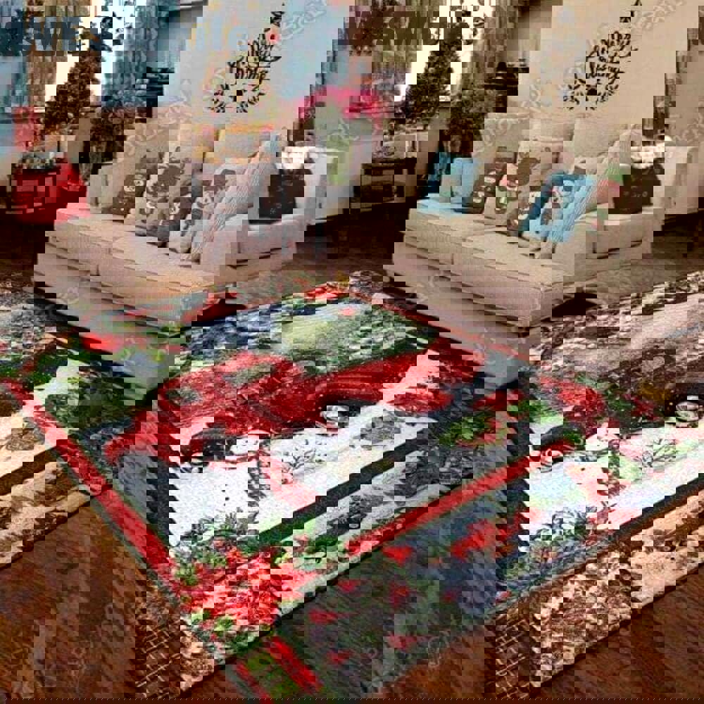Rugs in living room and bedroom christmas red truck snowy cardinals home decor area rug Rectangle Rug